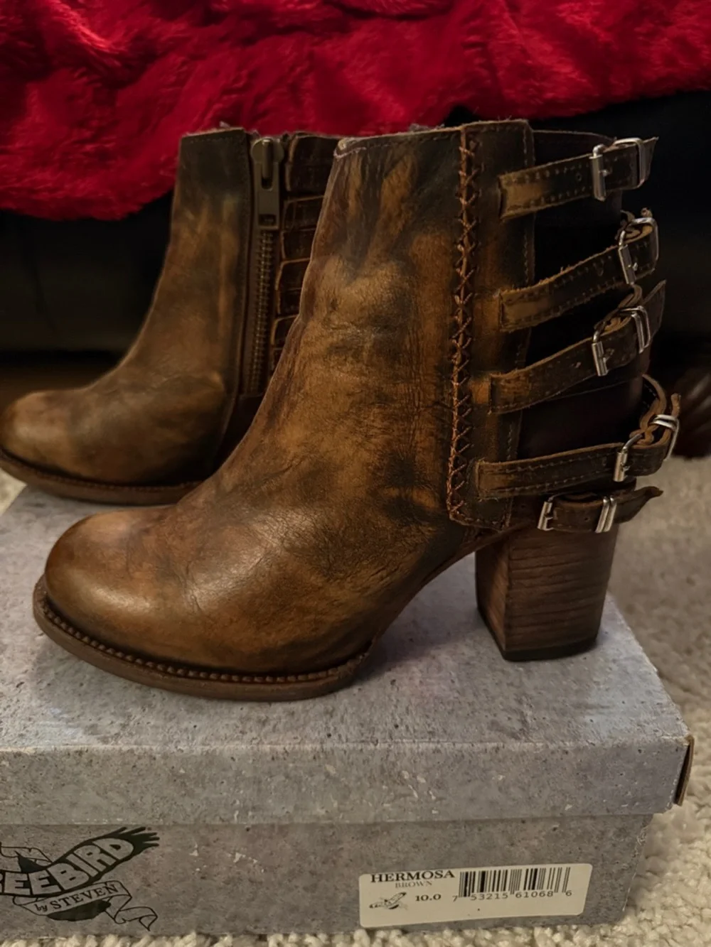 Freebird by Steven Hermosa Brown Leather Booties - Picture 3 of 7